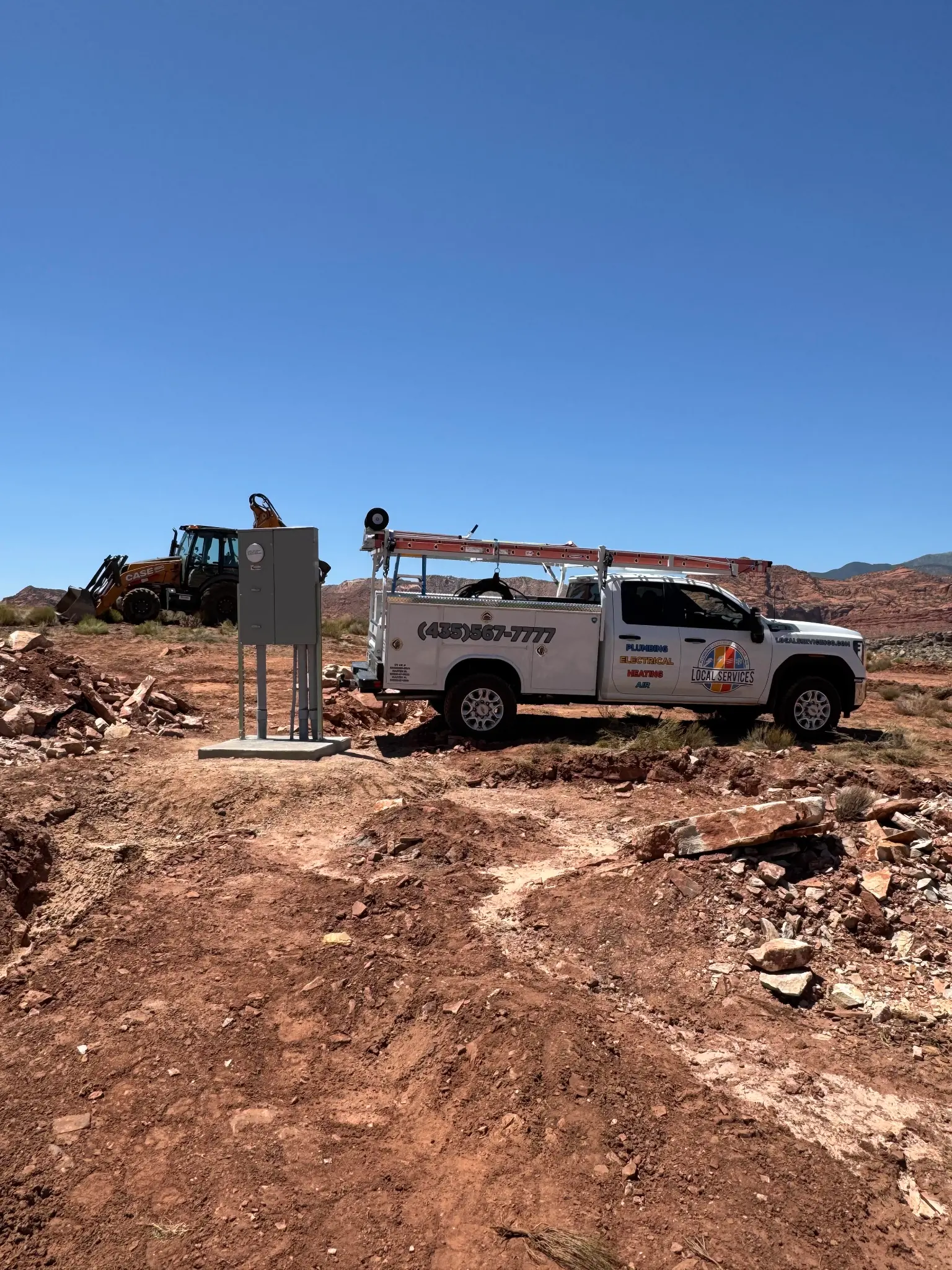 Local Services Inc. service truck at job site